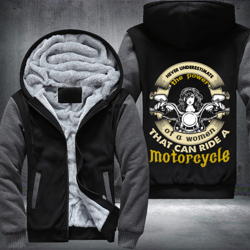 Women Can Ride A Motorcycle Fleece Hoodies Jacket
