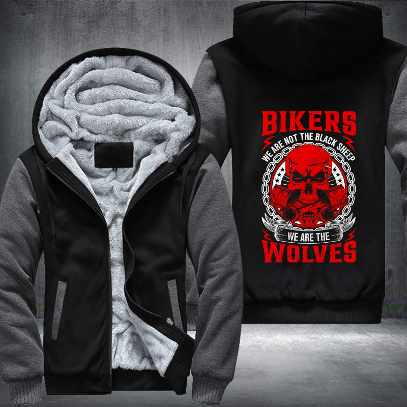 Bikers We Are The Wolves Fleece Hoodies Jacket