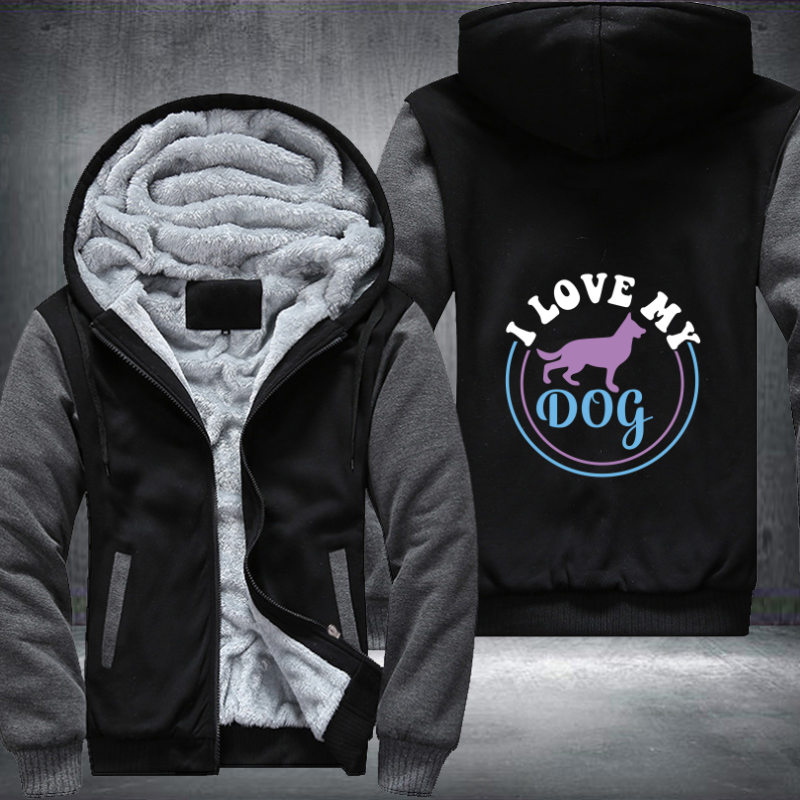 I love my dog Fleece Hoodies Jacket