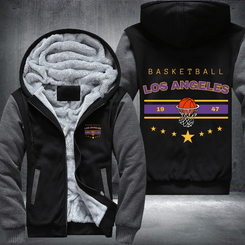 Vintage Basketball LOS ANGELES 1947 Fleece Hoodies Jacket