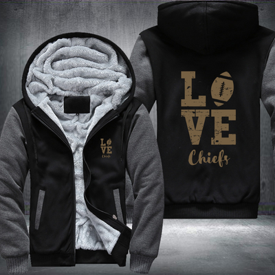 Football Gold Love Chiefs Fleece Hoodies Jacket