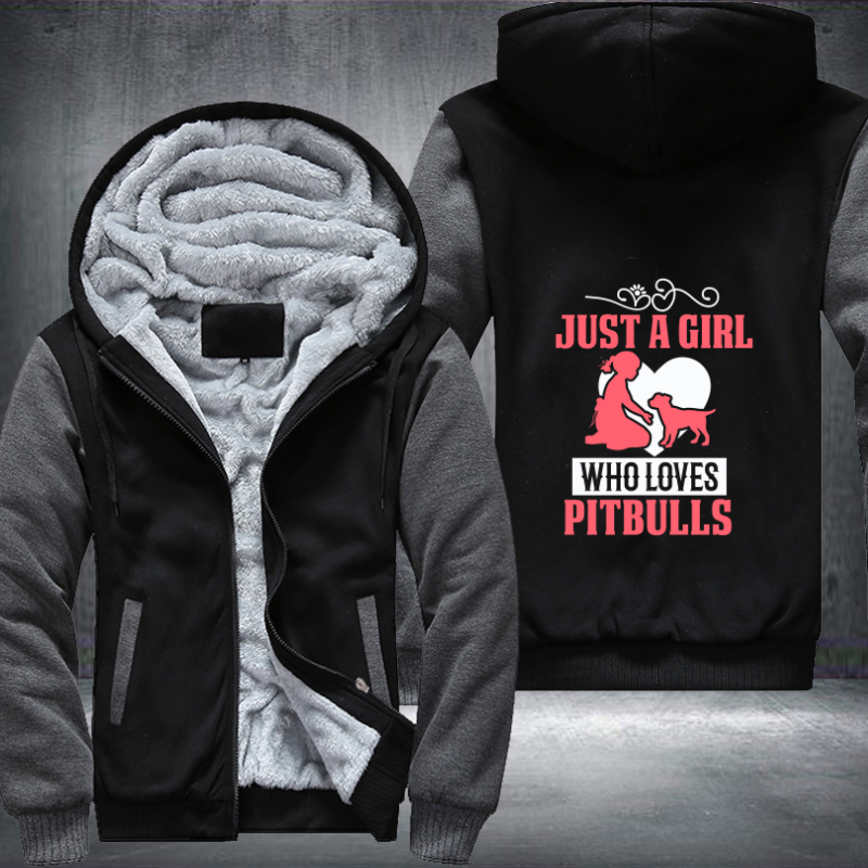 just a girl who loves pitbulls Fleece Hoodies Jacket