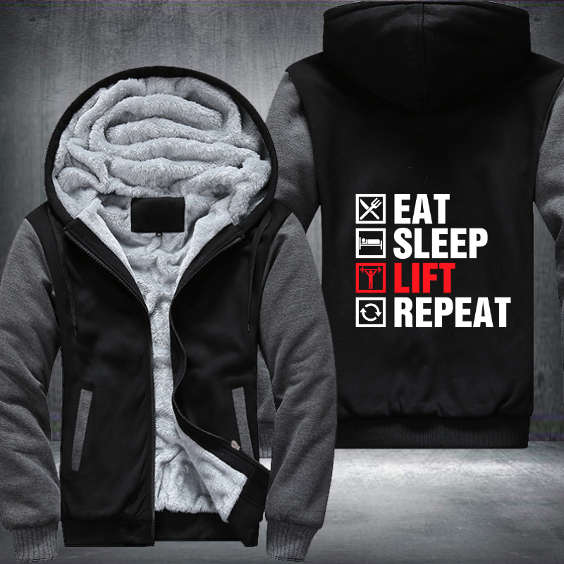 Eat Sleep Lift Repeat Fleece Hoodies Jacket