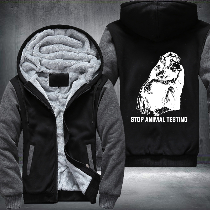 Stop Animal Testing Fleece Hoodies Jacket