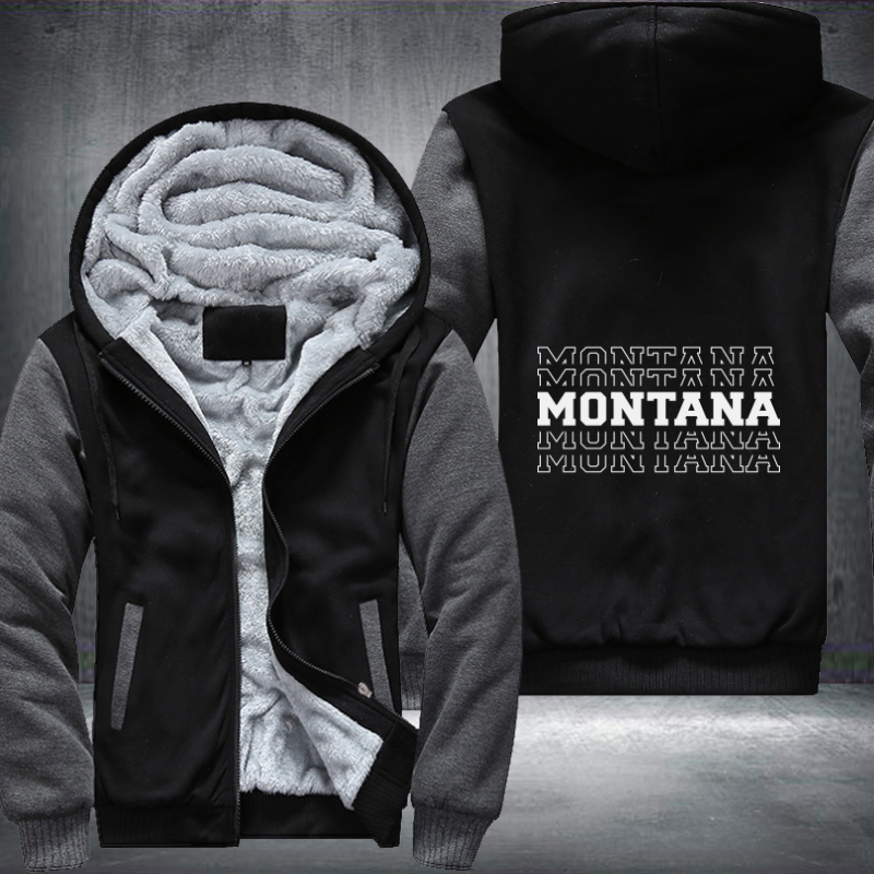 Patriotic USA State Montana Fleece Hoodies Jacket