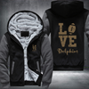 Football Gold Love Dolphins Fleece Hoodies Jacket