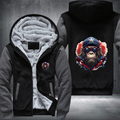 Animal Hiphop Graphic Ape Fleece Hoodies Jacket