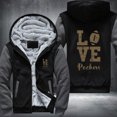Football Gold Love Packers Fleece Hoodies Jacket