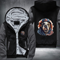 Animal Hiphop Graphic Funny Bulldog Fleece Hoodies Jacket