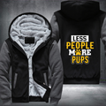 LESS PEOPLE MORE PUPS Fleece Hoodies Jacket