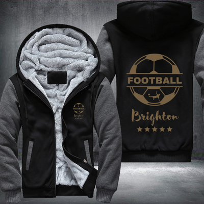 Soccer Football Gold Brighton and Hove Albion Fleece Hoodies Jacket