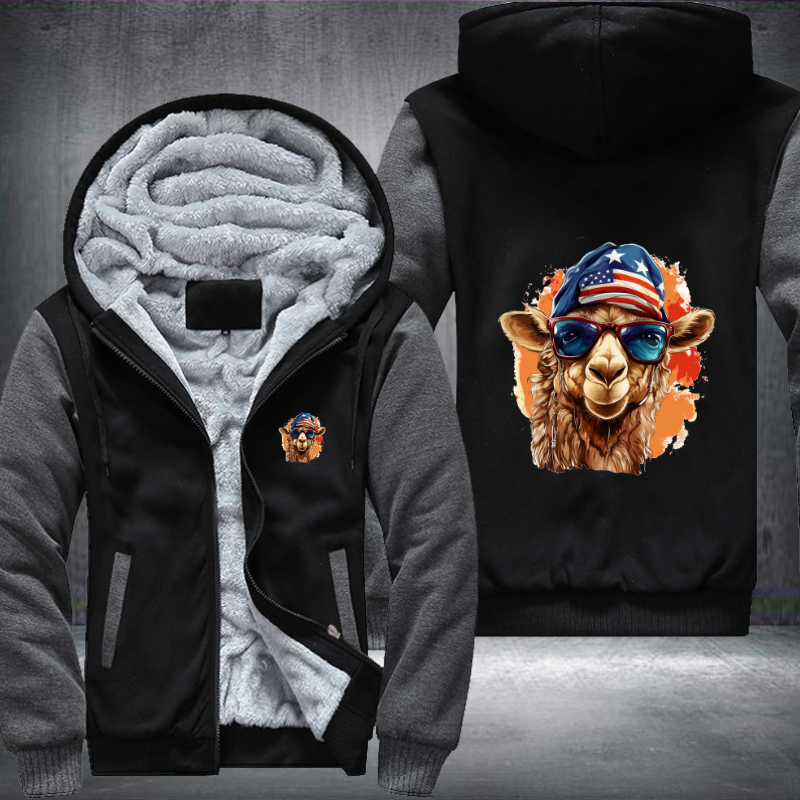 Animal Hiphop Graphic Funny Camel Fleece Hoodies Jacket