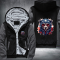 Animal Hiphop Graphic Funny Bear With Glasses Fleece Hoodies Jacket