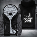 walking dog Fleece Hoodies Jacket