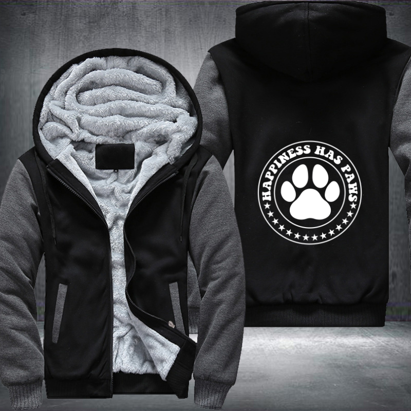 happiness has paws Fleece Hoodies Jacket