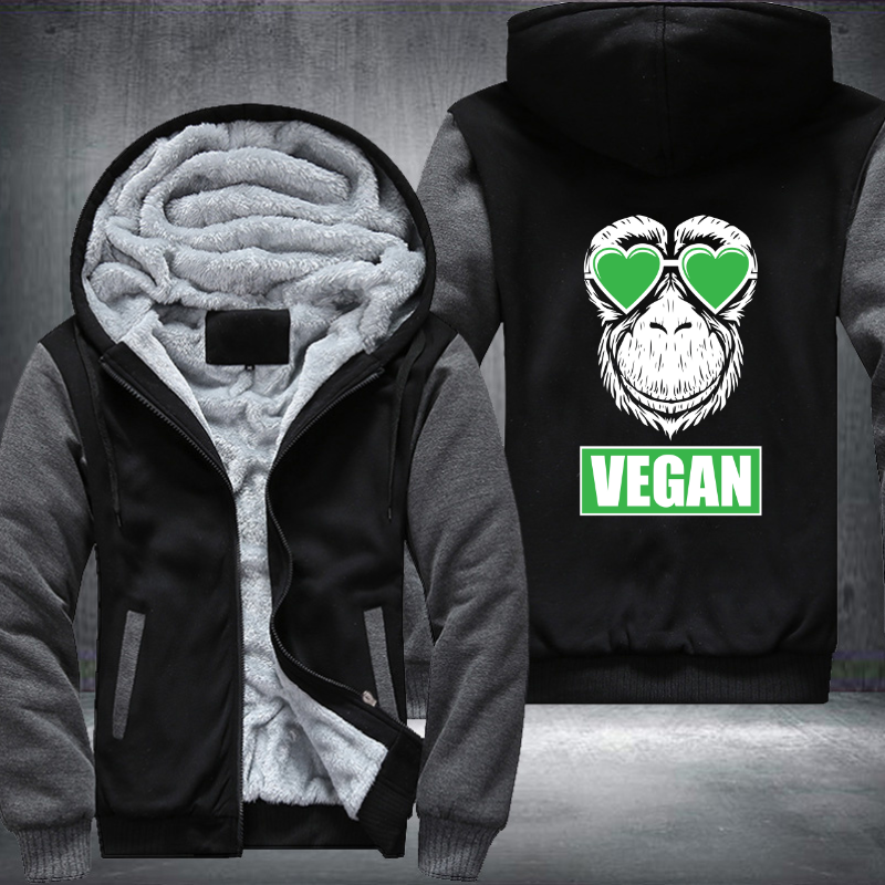 Monkey Vegan Fleece Hoodies Jacket