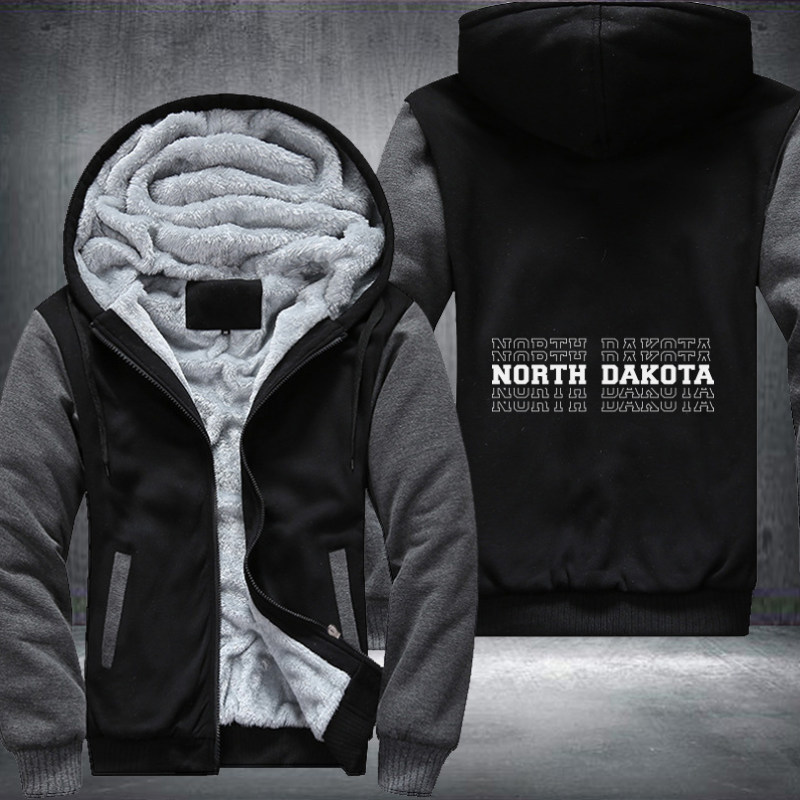 Patriotic USA State North dakota Fleece Hoodies Jacket