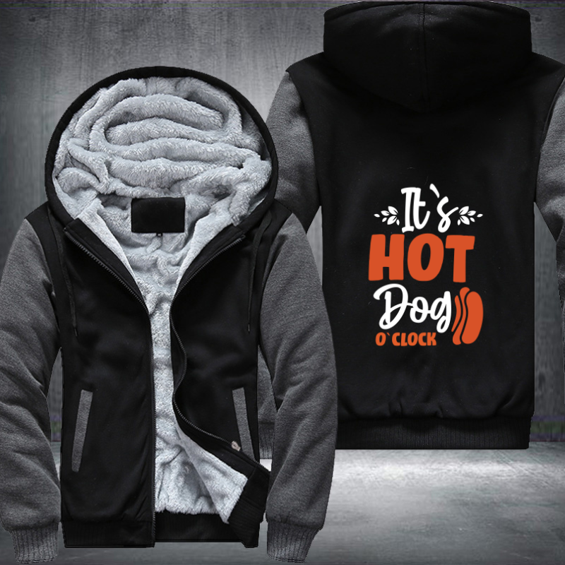 it s hot dog o clock Fleece Hoodies Jacket