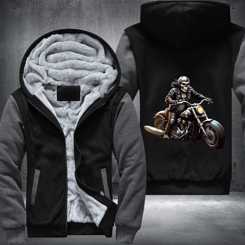 Ghost Rider Skull Ride Motorcycle Fleece Hoodies Jacket