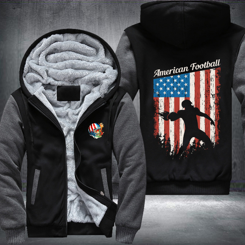 American Football Flag Fleece Hoodies Jacket