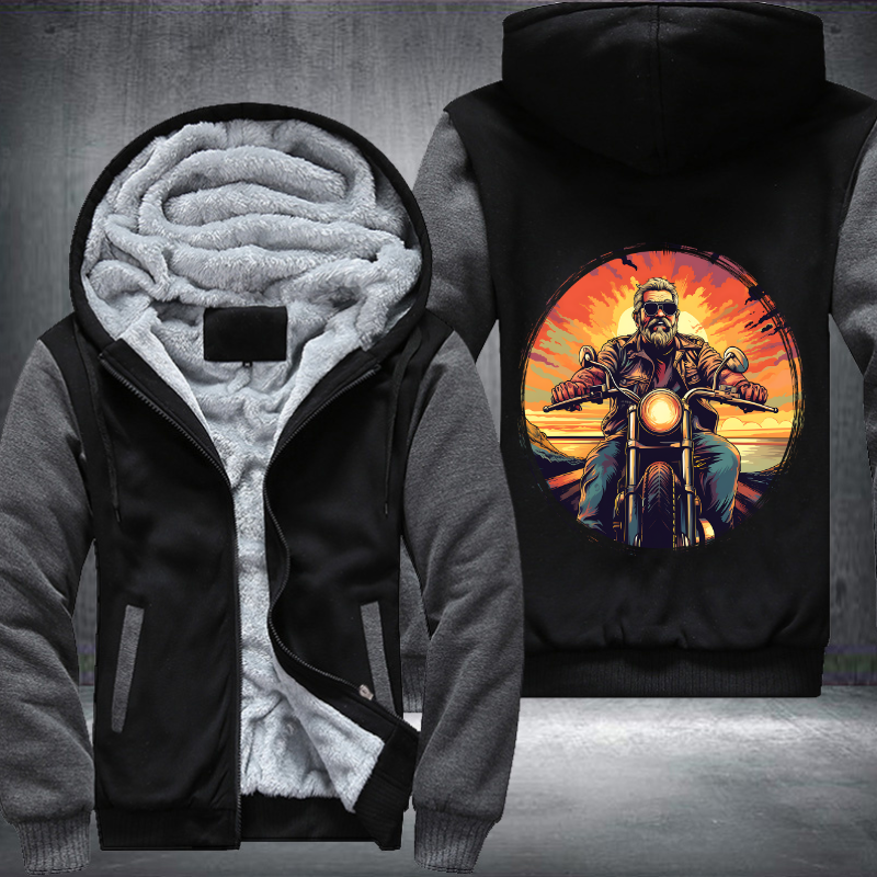 Grandpa Ride Motorcycle Fleece Hoodies Jacket