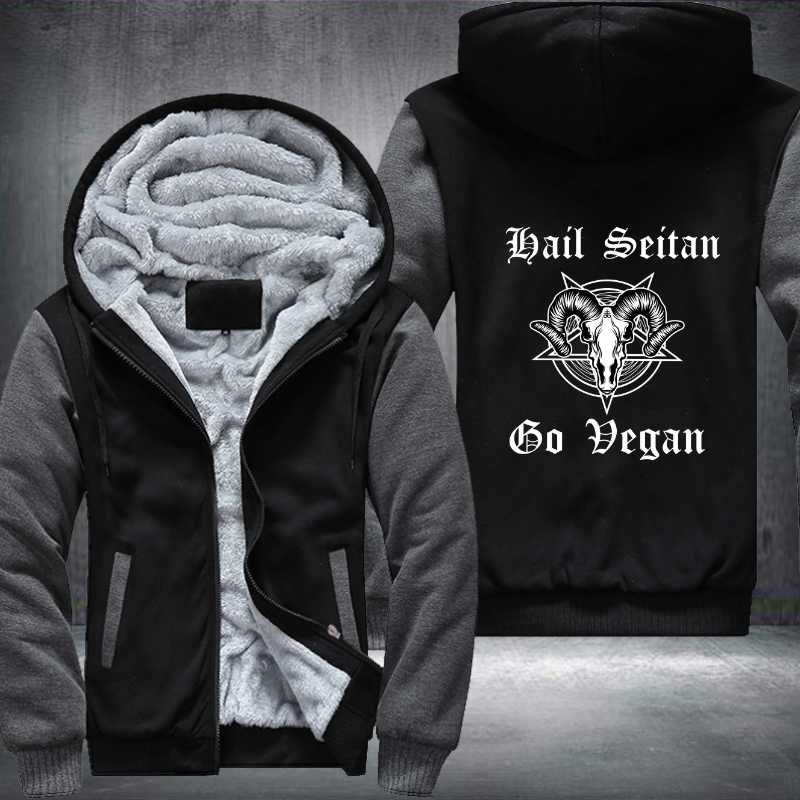 Hail Seitan Go Vegan Fleece Hoodies Jacket