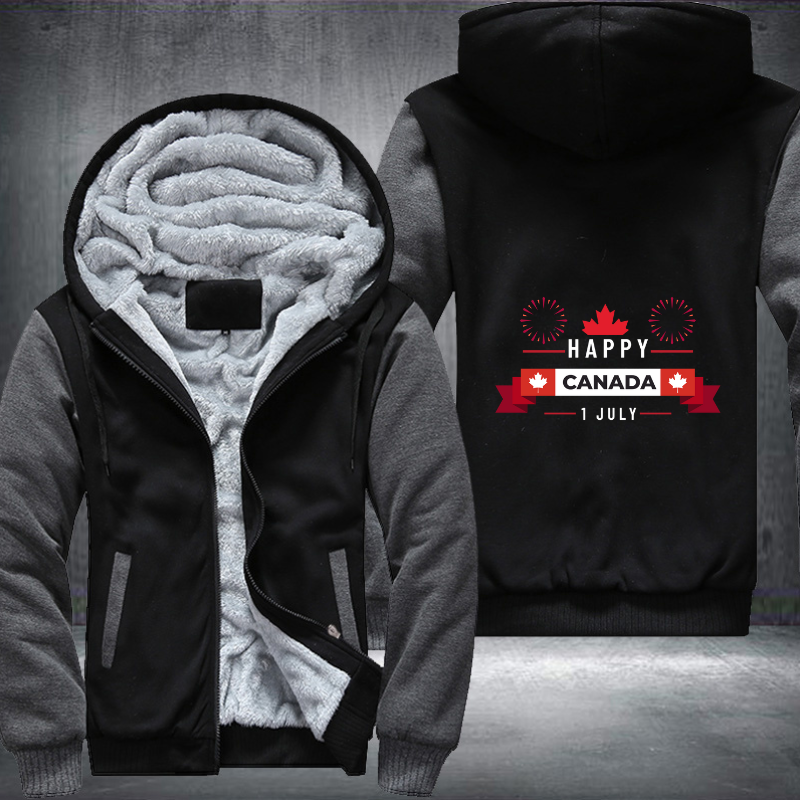 Happy Canada Day 1 July Out Fleece Hoodies Jacket