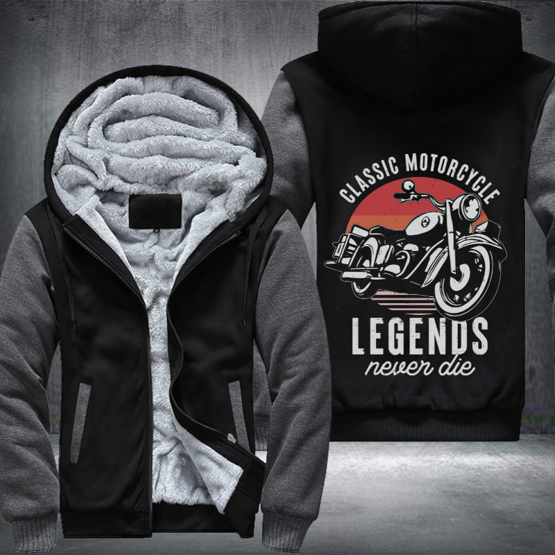 Classic Motorcycle Legends Never Die Fleece Hoodies Jacket