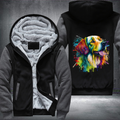 Rainbow Golden Retriever Watercolour design Fleece Hoodies Jacket