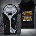 Grandma Doesn't Usually Yell But When SHE Does Her Grandson't Playing Fleece Hoodies Jacket