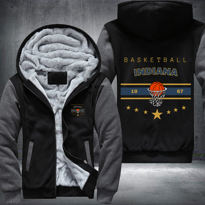 Vintage Basketball INDIANA 1967 Fleece Hoodies Jacket