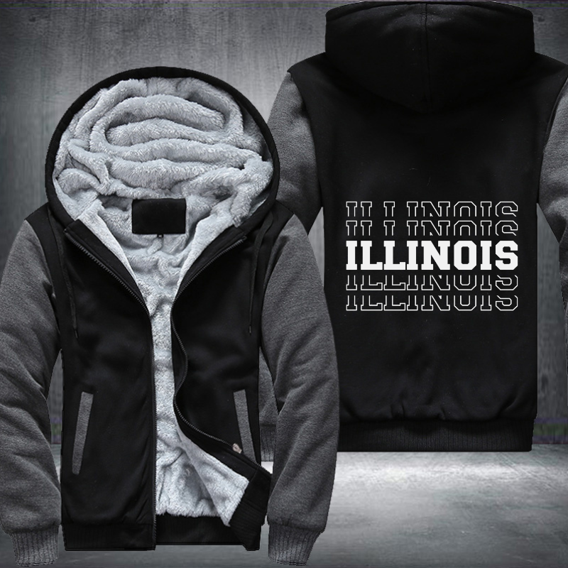 Patriotic USA State Illinois Fleece Hoodies Jacket