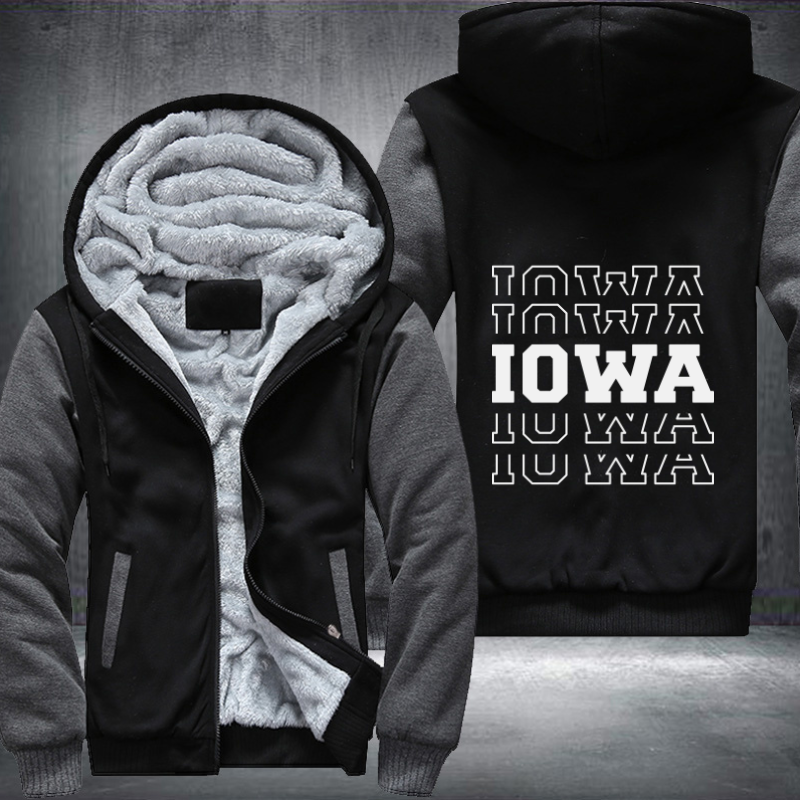 Patriotic USA State Iowa Fleece Hoodies Jacket