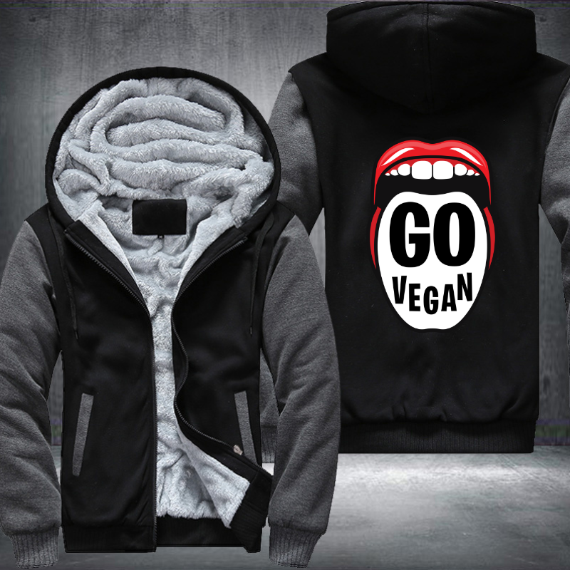 Go Vegan Mouth Fleece Hoodies Jacket
