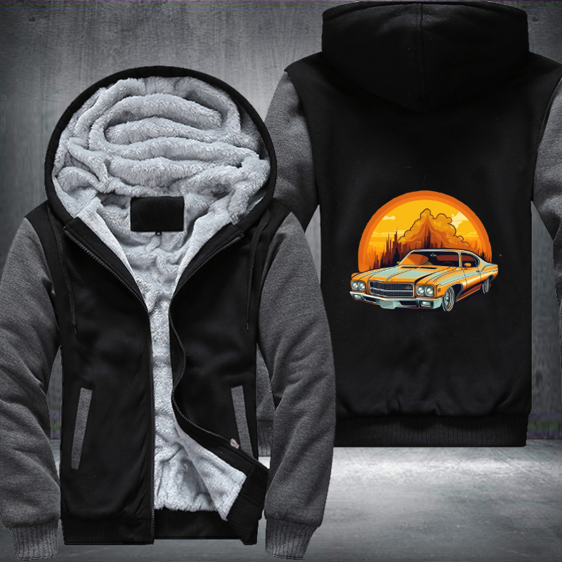 Rev up your engines and hit the road in style with this sleek car Fleece Hoodies Jacket