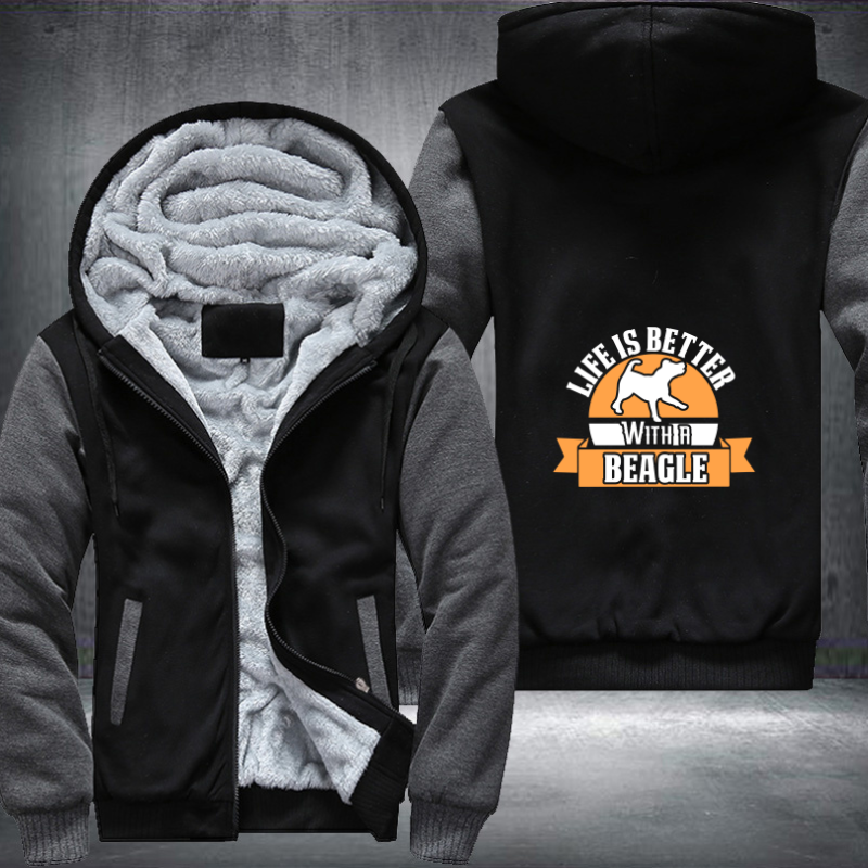 life is better with a beagle Fleece Hoodies Jacket