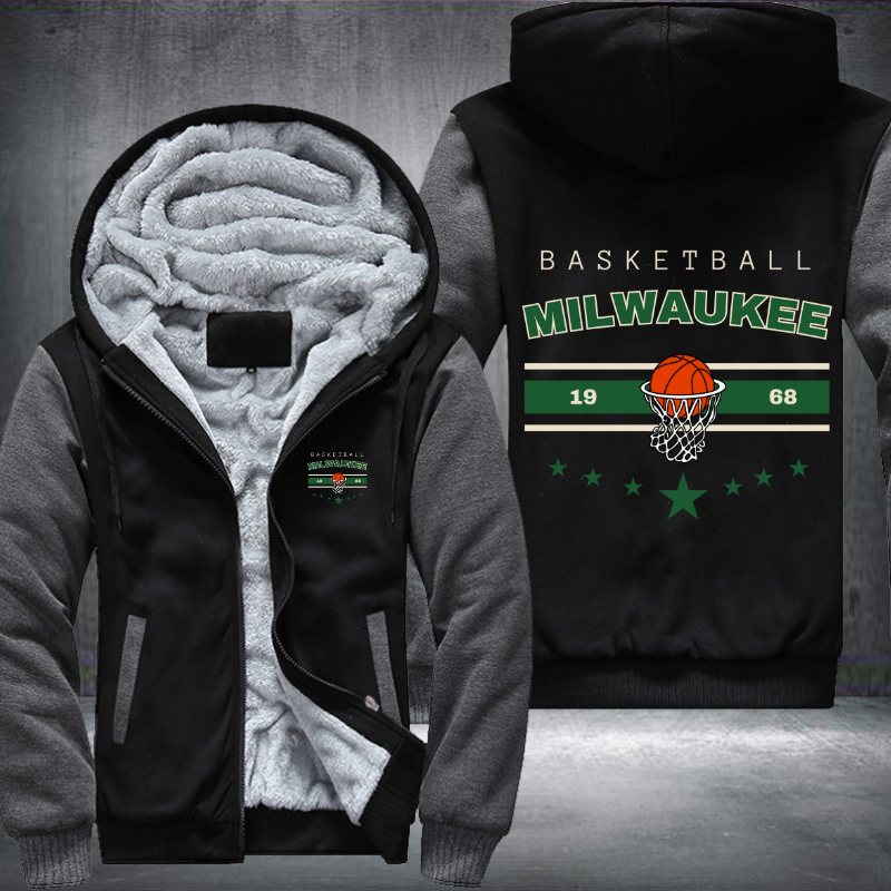 Vintage Basketball MILWAUKEE 1968 Fleece Hoodies Jacket