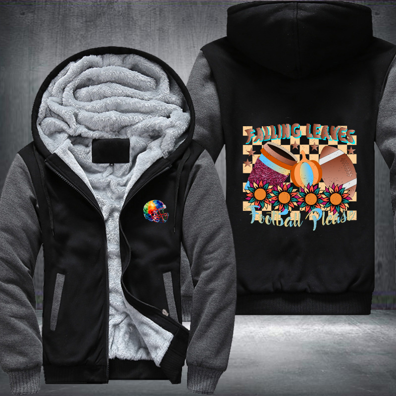 Falling Leaves Football Please Fleece Hoodies Jacket