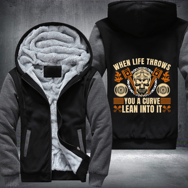 When Life Throws Motorcycle Fleece Hoodies Jacket