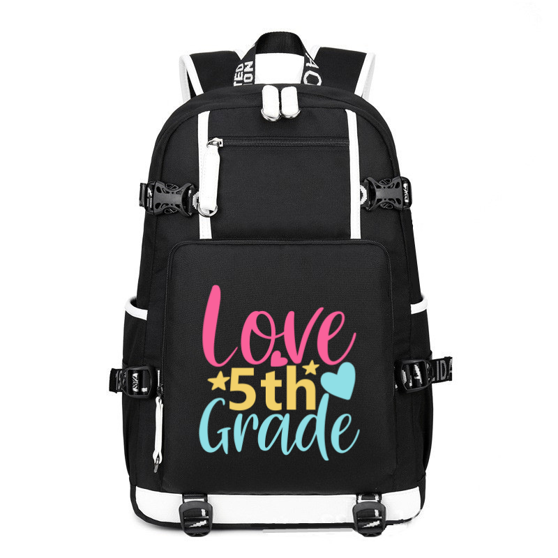 Love 5th Grade printing Canvas Backpack