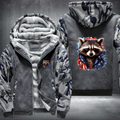 Animal Hiphop Graphic Funny Raccoon With Sunglasses Fleece Hoodies Jacket