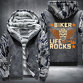 Biker Life Rocks Motorcycle Fleece Hoodies Jacket