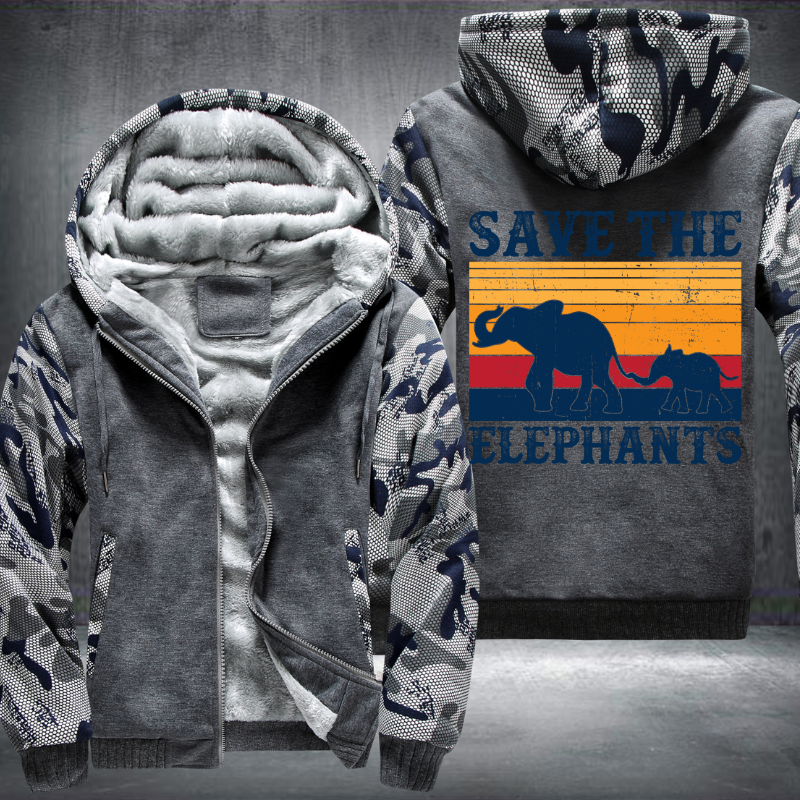 Save The Elephants Fleece Hoodies Jacket