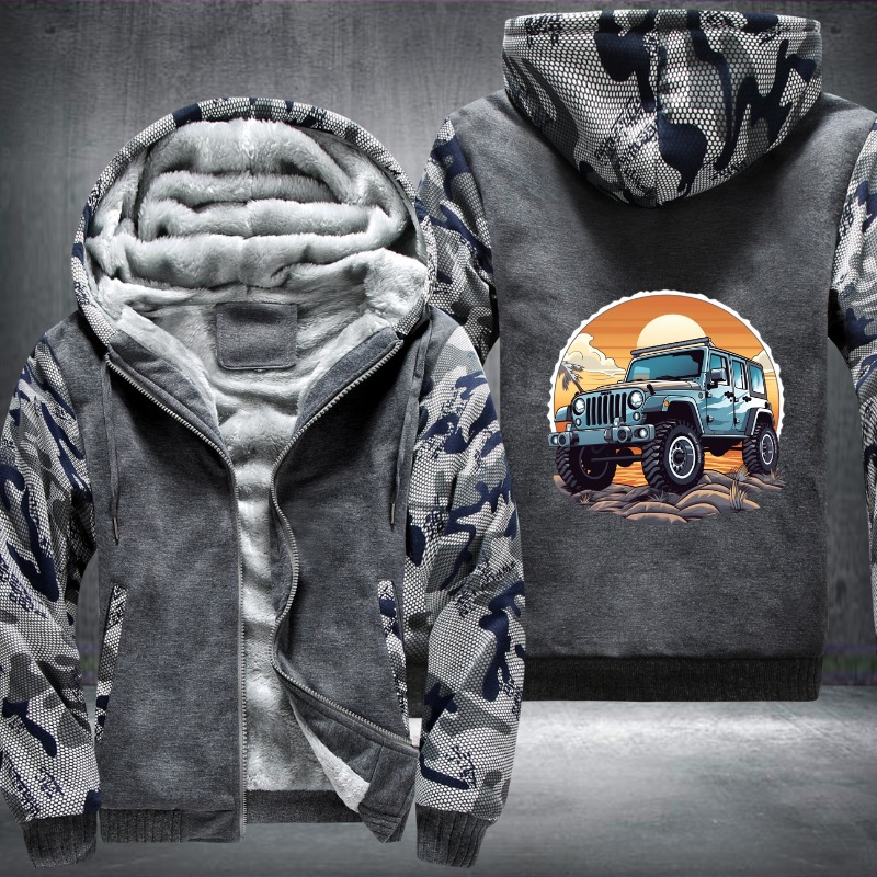 Beach Escapades in 4x4s Fleece Hoodies Jacket