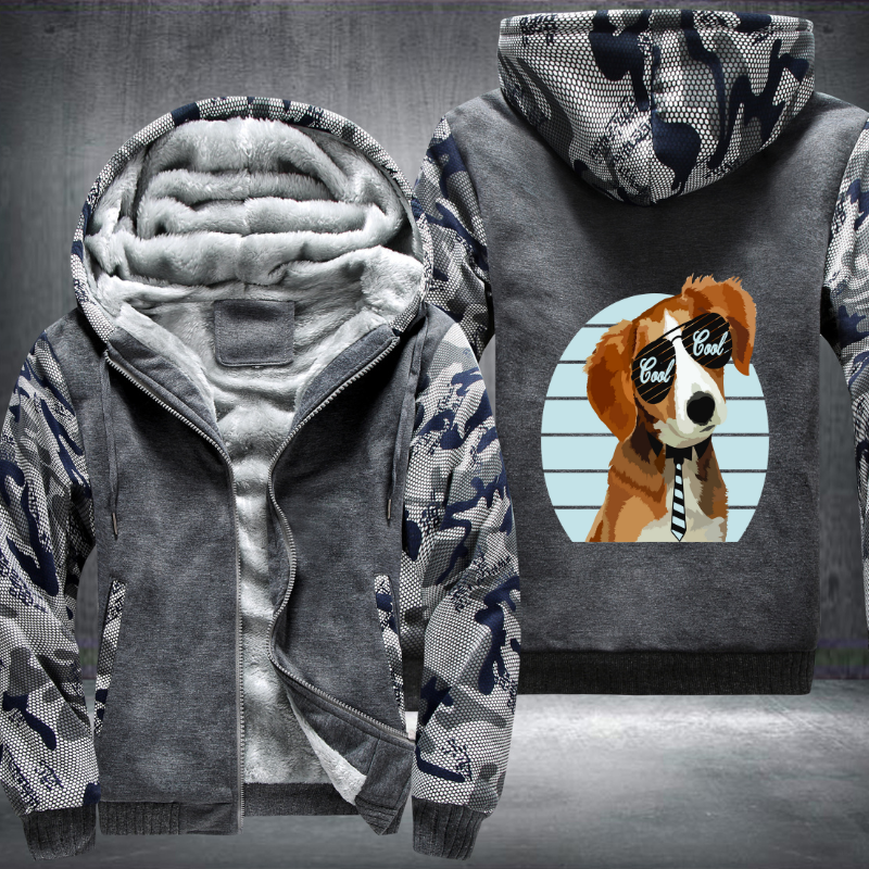 Happy Dog Fleece Hoodies Jacket