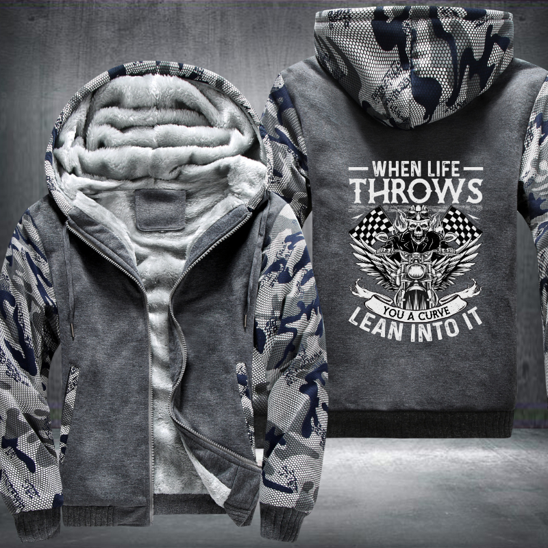 When Life Throws You A Curve Lean Into It Fleece Hoodies Jacket