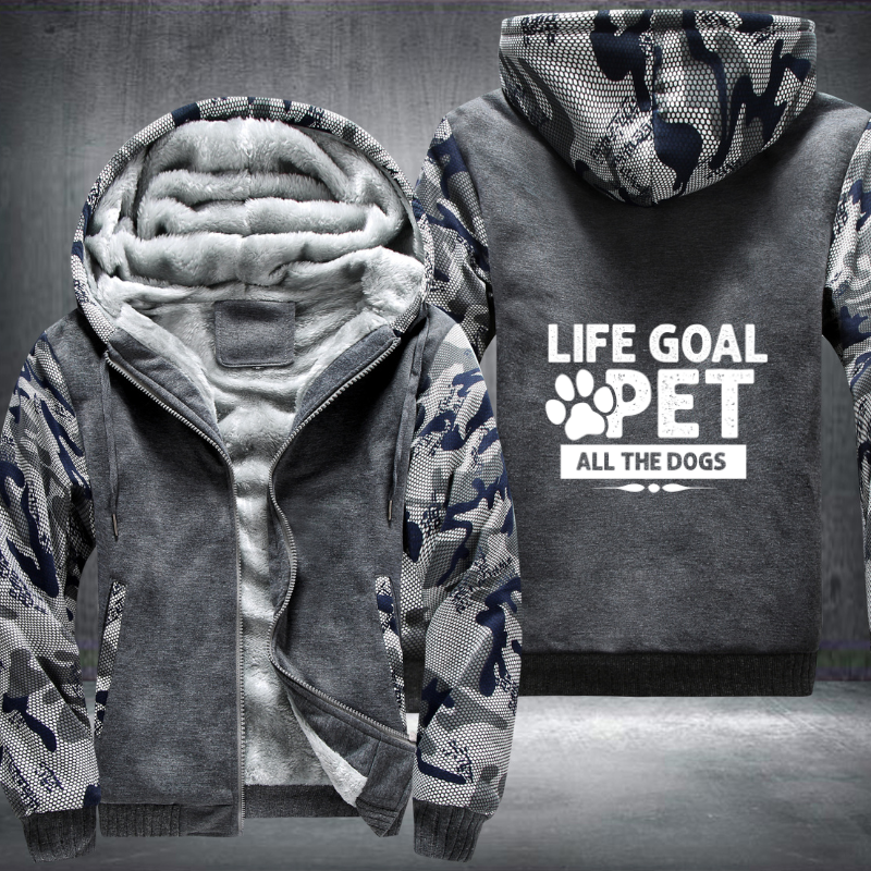 LIFE GOAL PET ALL THE DOGS Fleece Hoodies Jacket
