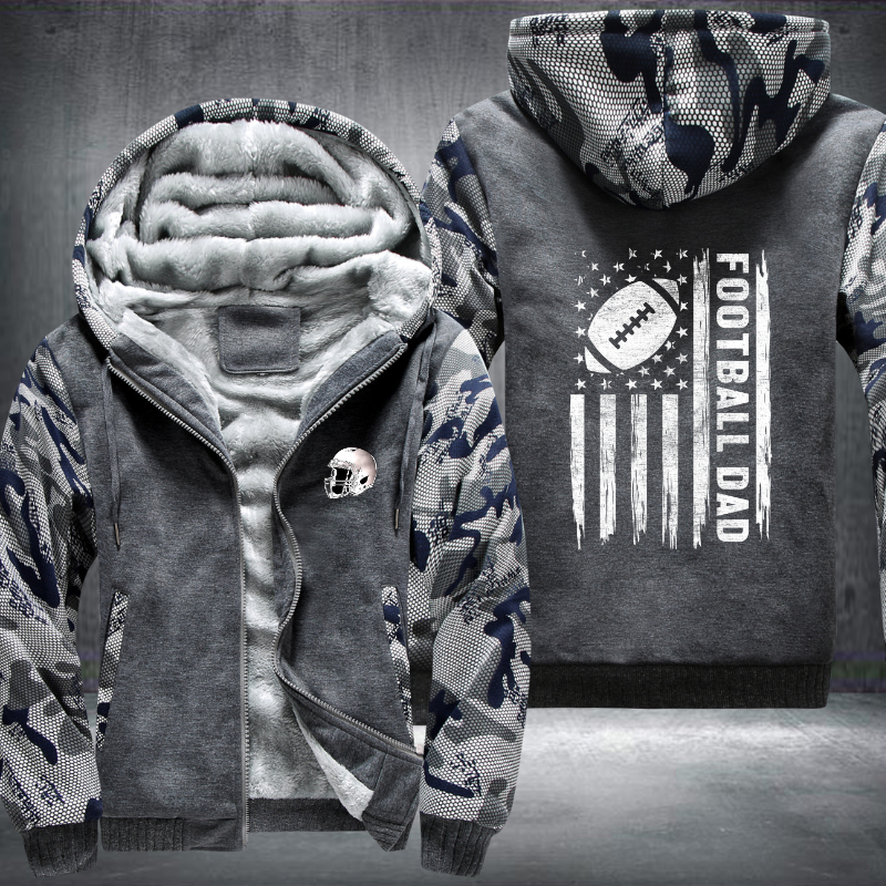 Football Dad Design Fleece Hoodies Jacket