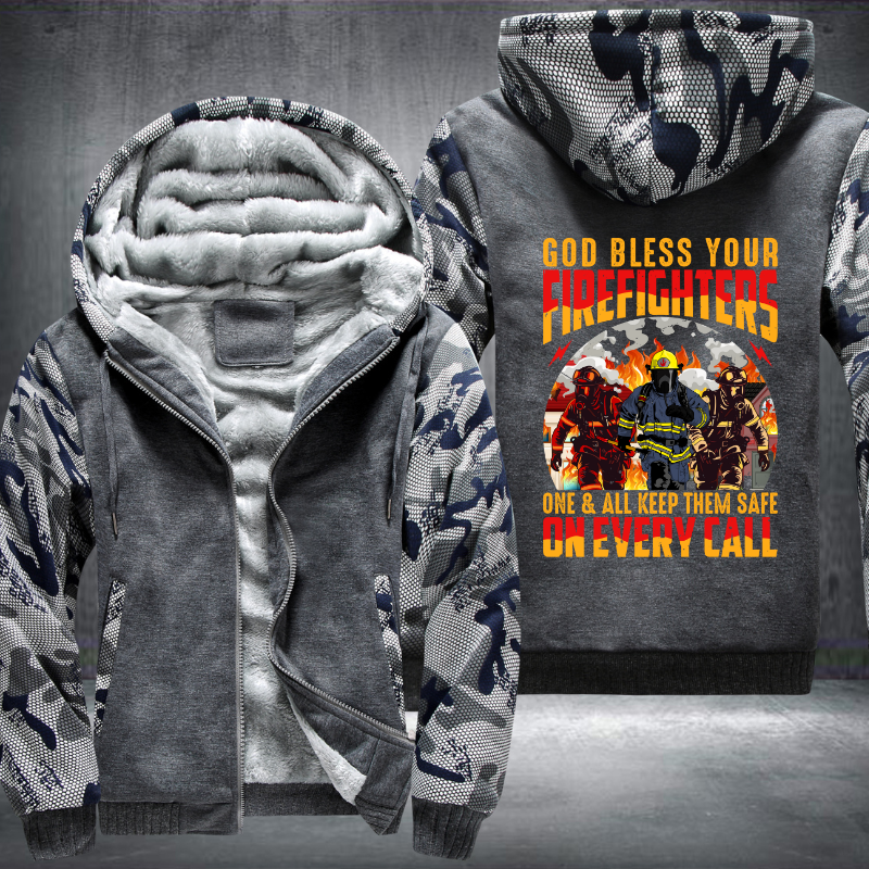 God bless your Firefighters one and all keep them safe on every call Fleece Hoodies Jacket