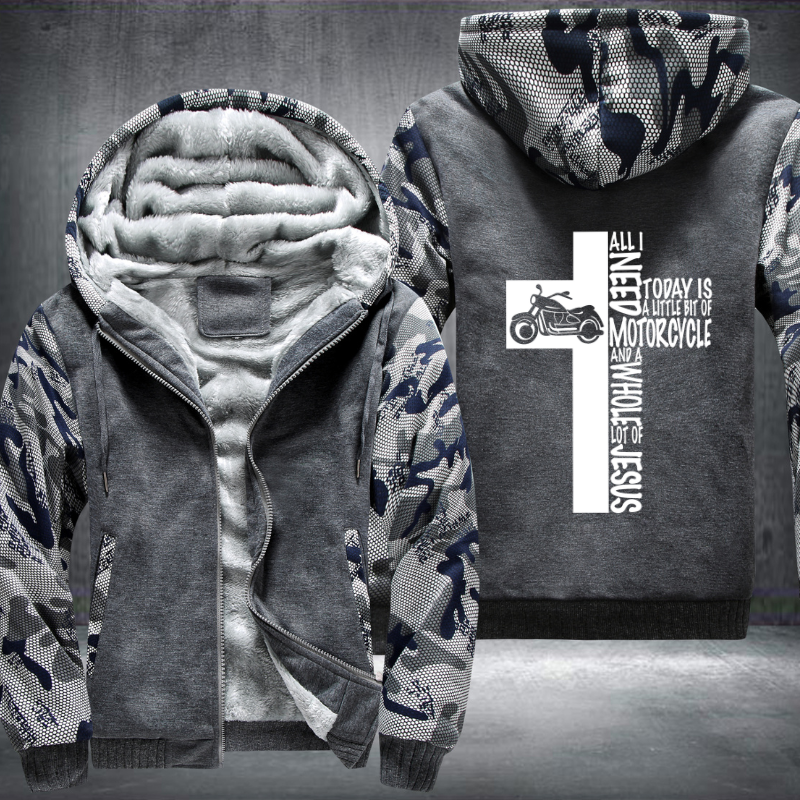 Jesus Motorcycle Cross White Fleece Hoodies Jacket